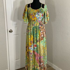 #501 Floral Patchwork Maxi Dress